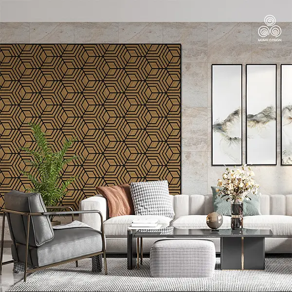 Hexagonal Wood Veneer Acoustic Panel