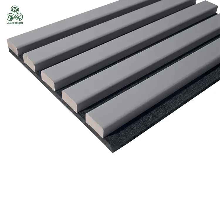 Three-sided PU Slatted Wood Acoustic Panels with CE certificate
