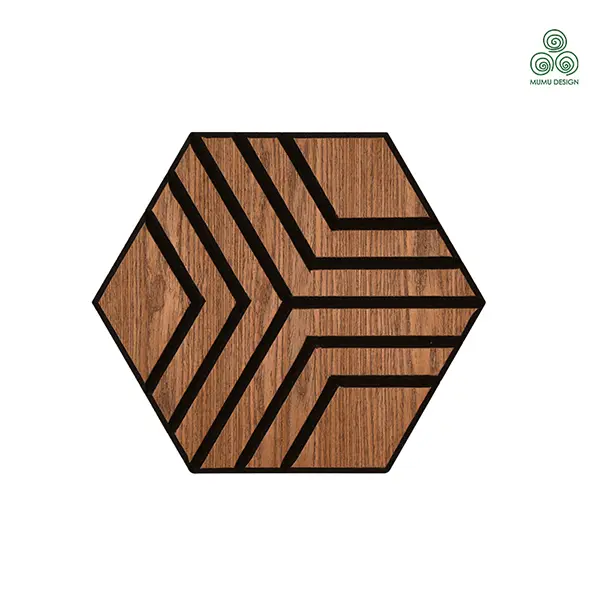 Hexagonal Wood Veneer Acoustic Panel