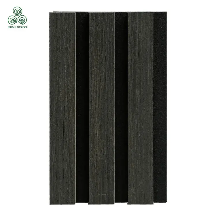 Chinese Black Color Acoustic Slat Wall Panels for Interior