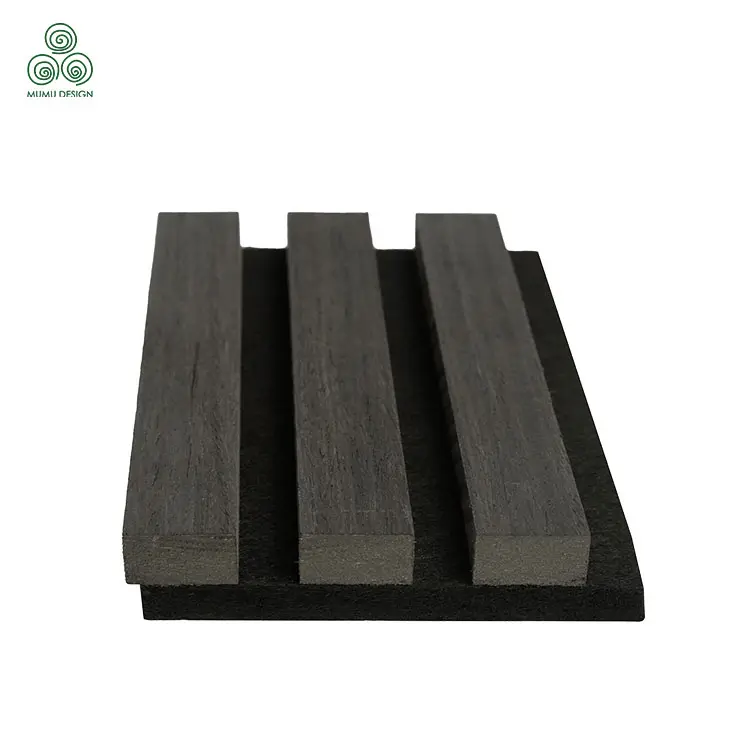 Chinese Black Color Acoustic Slat Wall Panels for Interior