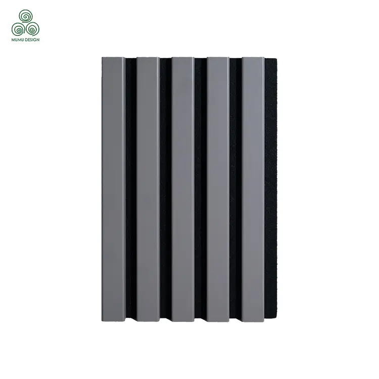 Three-sided PU Slatted Wood Acoustic Panels with CE certificate