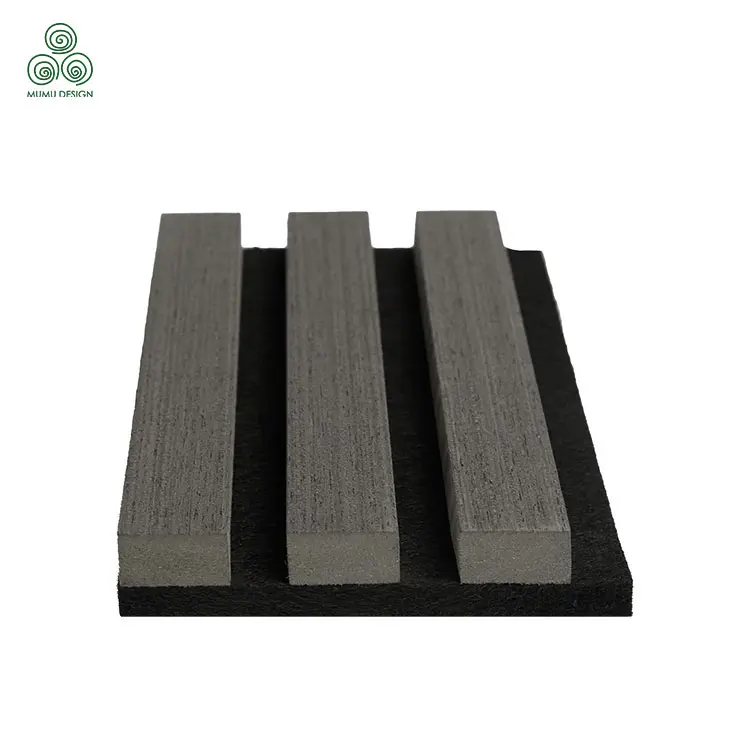 Custom Black Color Acoustic Slat Wall Panels for Interior